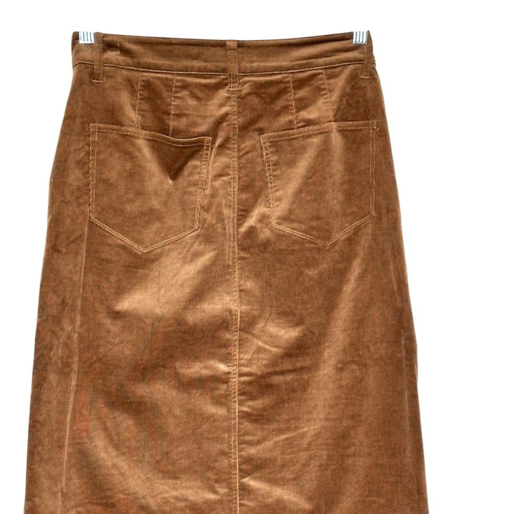 Paige Meadow Brown Corduroy Midi Pencil Skirt | Size 4 - Picture 6 of 9
